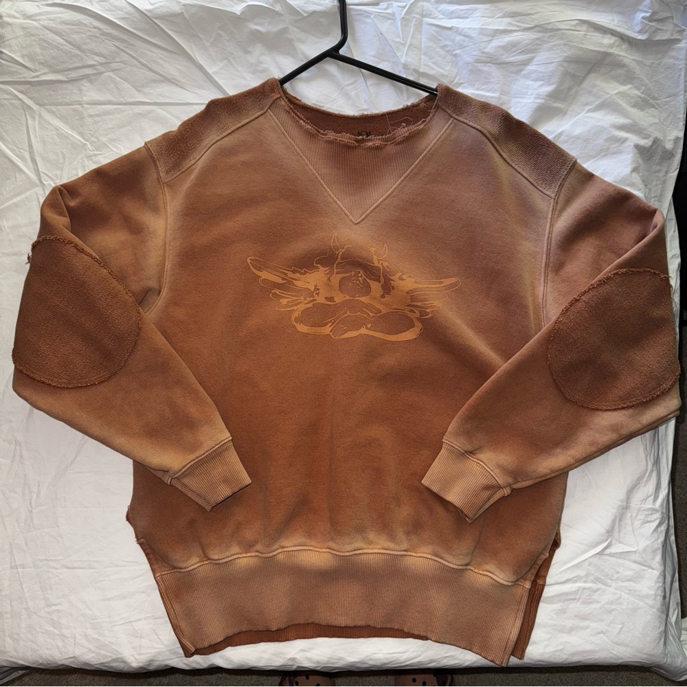 Boys Lie Brown Distressed Graphic Sweatshirt